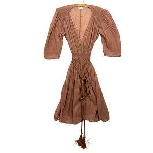 Giada Forte Resort Cotton Silk Smocked Mini Dress Italy Women Small